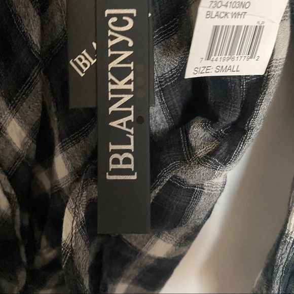 NWT Blank NYC Plaid Draped Long Sleeve - Picture 6 of 6